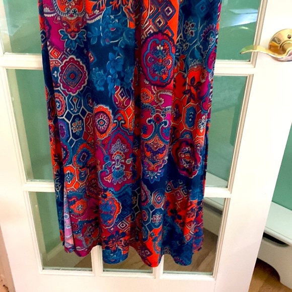 Anne Klein Maxi Halter Dress, Gorgeous Geometric Print, Size 6 - Picture 12 of 14